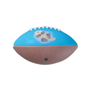 Ballon De Foot Caricature bleu loutre de mer joyeux