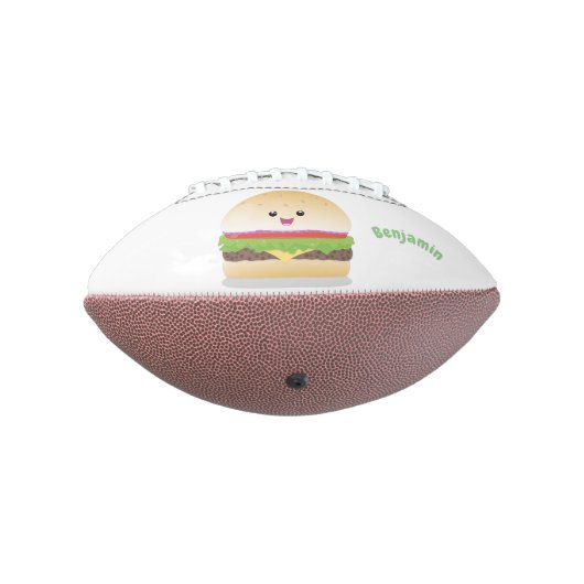 Ballon De Foot Caricature de hamburger kawaii joyeux (Tourné à 270°)