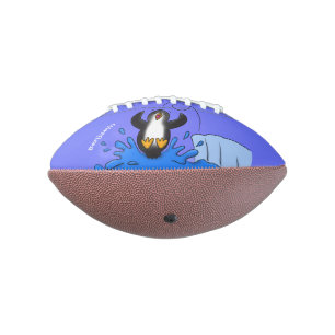 Ballon De Foot Caricature de manchot joyeux sautant