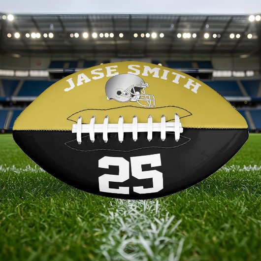 Ballon De Foot Casque Argent Or ・ Noir Personnalisé