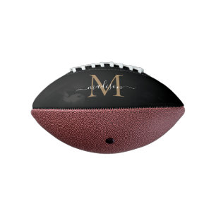 Ballon De Foot Chic Noir Monogramme Girin Feminine Script