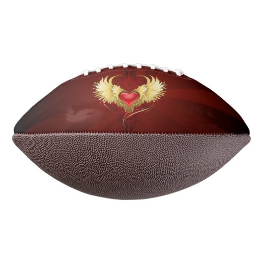 Ballon De Foot Coeur rouge avec ailes d'or (Tourné à 270°)