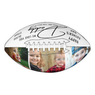 Ballon De Foot Collage photo personnalisé 3 Fête des pères heu