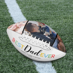 Ballon De Foot Colorful Meilleur Papa Jamais Photo Collage