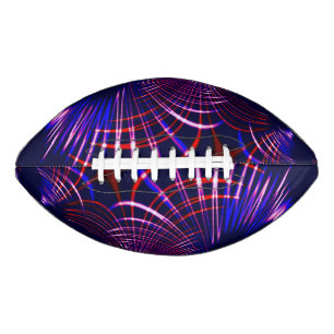 Ballon De Foot Courbes pointillées du bleu au rouge et blanc. Ros