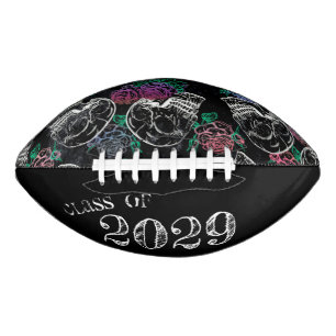 Ballon De Foot Crânes et Roses sombres   Funky Glam Graduation