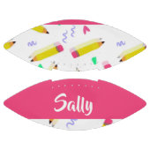 Ballon De Foot Crayons et rayures jaunes sur blanc (Panneaux)