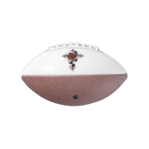 Ballon De Foot Croix d'argent avec une rose rouge