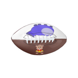 Ballon De Foot Cute Bowtie Teddy Bear Bleu vaisseau spatial