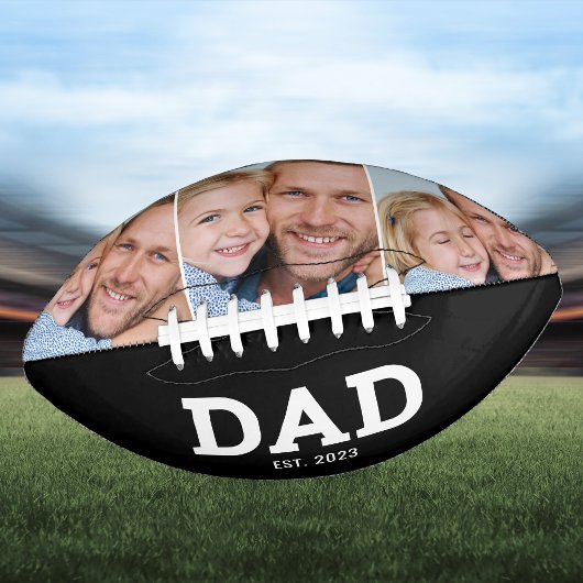 Ballon De Foot Dad Established Modern Black 3 Photo Collage