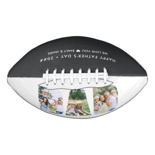 Ballon De Foot DAD Lettre découpée photo Collage texte personnali (Devant)