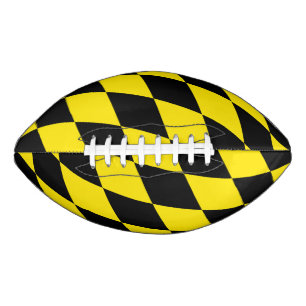 Ballon De Foot Drapeau diamant de Bavière noire et jaune Motif