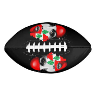 Ballon De Foot Drapeau et carte du Liban sur le visage de la fill