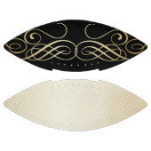 Ballon De Foot Elegant Gold Foil Look Scrollwork Script Stripes (Panneaux)