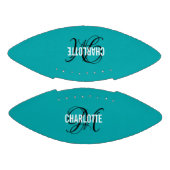 Ballon De Foot Élégant nom de monogramme turquoise football (Panneaux)