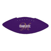 Ballon De Foot Elégant violet or monogramme nom football (Panneau)