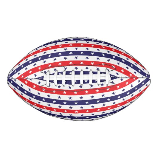 Ballon De Foot Étoiles et bandes rouges, blanches et bleues (Devant)