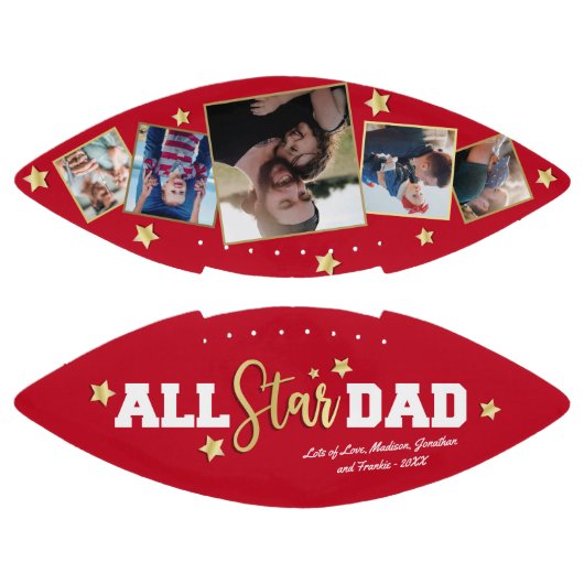 Ballon De Foot Fête des pères papa étoilée rouge (Panneaux)