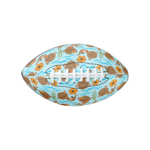 Ballon De Foot Fleurs oranges de la famille des loutres Animaux a