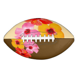 Ballon De Foot Fleurs rouges Orange rose Hibiscus