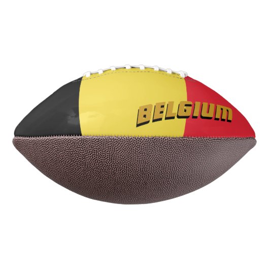 Ballon De Foot Football américain avec drapeau belge / Belgique (Tourné à 270°)