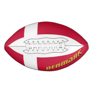 Ballon De Foot Football américain avec drapeau danois / Danemark