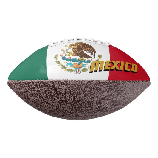 Ballon De Foot Football américain avec drapeau mexicain / Mexique (Tourné à 270°)