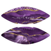 Ballon De Foot Football Parties scintillant en or violet avec nom (Panneaux)