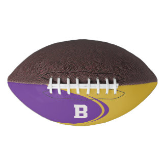 Ballon De Foot Football personnalisé Monogramme Or Violet