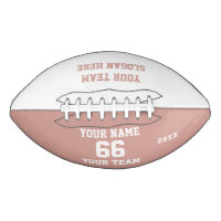 Football rose avec nom, nombre, équipe