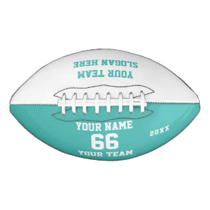 Ballon De Foot Football turquoise personnalisé avec nom, nombre,