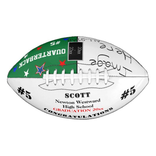 Ballon De Foot Graduation Photo Green School Team (Devant)