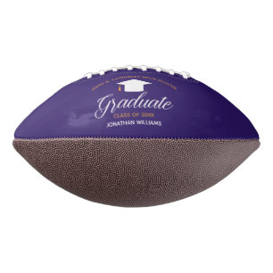 Ballon De Foot Graduation Purple Gold Custom 2023 Senior