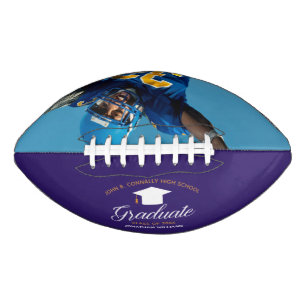 Ballon De Foot Graduation Purple Gold Custom 2024 Graduate Photo
