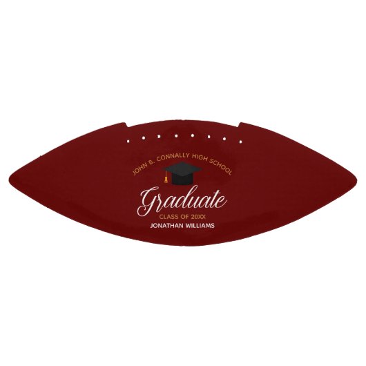 Ballon De Foot Graduation Red Burgundy Senior Graduate 2023 (Panneau)