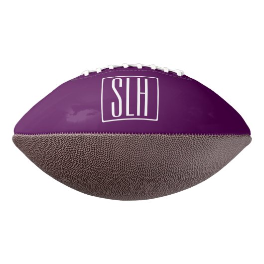 Ballon De Foot Gras moderne 3 initiales Monogramme | Blanc et pou (Tourné à 270°)