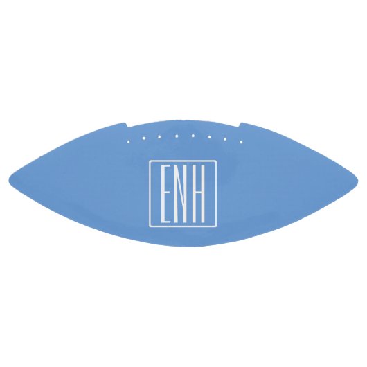 Ballon De Foot Gras moderne 3 initiales Monogramme | Bleu doux (Panneau)