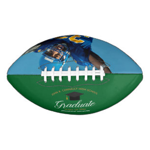 Ballon De Foot Green Graduation Custom School 2024 Graduate Photo