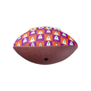 Ballon De Foot Halloween Boo Ghost Purple et Carrés orange