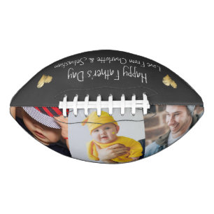 Ballon De Foot Happy Fathers Day Photo and Text Gold Heart