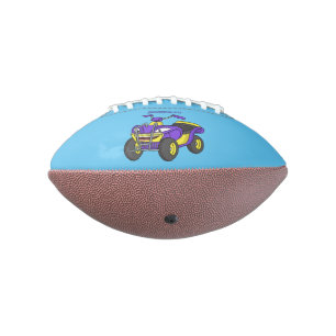 Ballon De Foot Illustration de quad violet de style cartoon