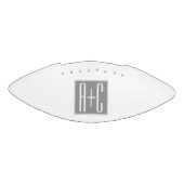 Ballon De Foot Initiales de couple modifiables | Blanc et gris (Panneau)