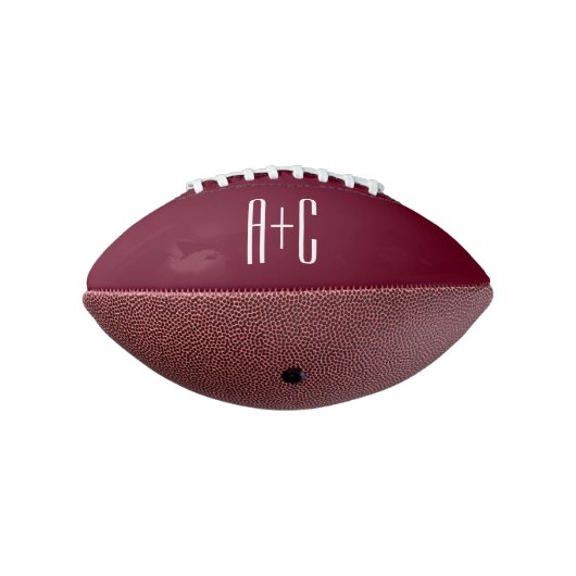 Ballon De Foot Initiales de couples simples | Blanc et bordeaux (Tourné à 270°)