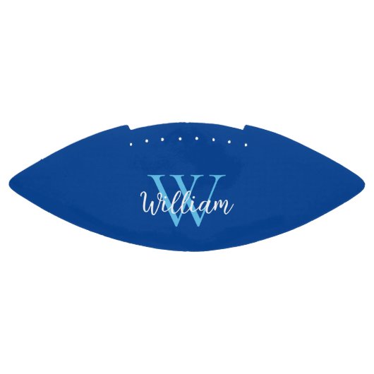 Ballon De Foot Initiales du monogramme bleu (Panneau)