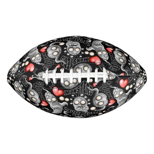 Ballon De Foot J'aime les monstres parce que les gens aiment les  (Devant)