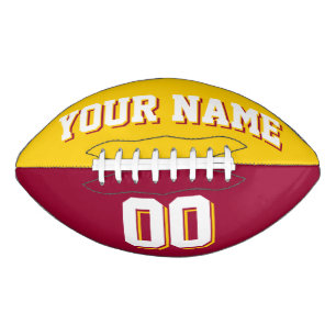 Ballon De Foot Jaune doré BICOLORÉ Et Maroon Football Personnalis