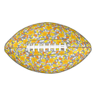 Ballon De Foot Joli orange jaune fleurs blanches motif