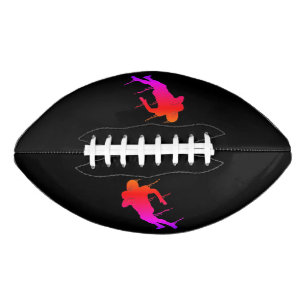 Ballon De Foot Joueur de football Touchdown Noir et Fluorescent