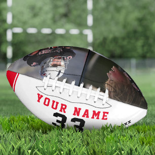 Ballon De Foot Joueur moderne rouge Nom 2 Photo Collage Foo