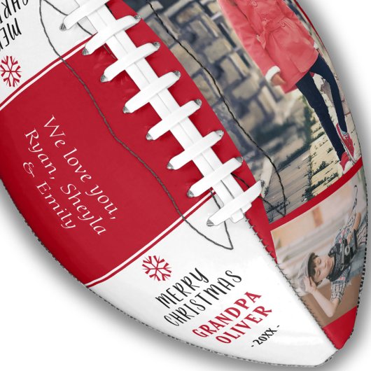 Ballon De Foot Joyeux Noël Rouge moderne Grand-père Photo Collage